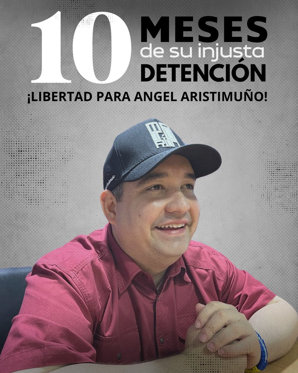Hoy se cumplen 10 meses, de la injusta detención de Ángel Aristimuño, reconocido como un gran líder, por quienes han sido testigo de su lucha, su entrega y su coraje, por siempre dar un paso positivo en la política de nuestro estado Monagas y en defensa de los más vulnerables,