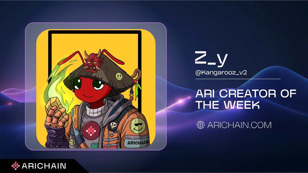 Arichain (@arichain_) on Twitter photo ARI CREATOR OF THE WEEK: Announcing the Second Honored Creator 🔥
We are proud to present the works of four artists selected for the first Hall of Fame in the Creator Program, created to celebrate the culture and community of Arichain.
1st <a href="/Cryptohan7020/">Cryptohan | Arichain</a>
Winner <a href="/Kangarooz_v2/">Z_y | ARI CHAIN | 🍊,💊</a> ARI CREATOR OF THE WEEK: Announcing the Second Honored Creator 🔥
We are proud to present the works of four artists selected for the first Hall of Fame in the Creator Program, created to celebrate the culture and community of Arichain.
1st <a href="/Cryptohan7020/">Cryptohan | Arichain</a>
Winner <a href="/Kangarooz_v2/">Z_y | ARI CHAIN | 🍊,💊</a>