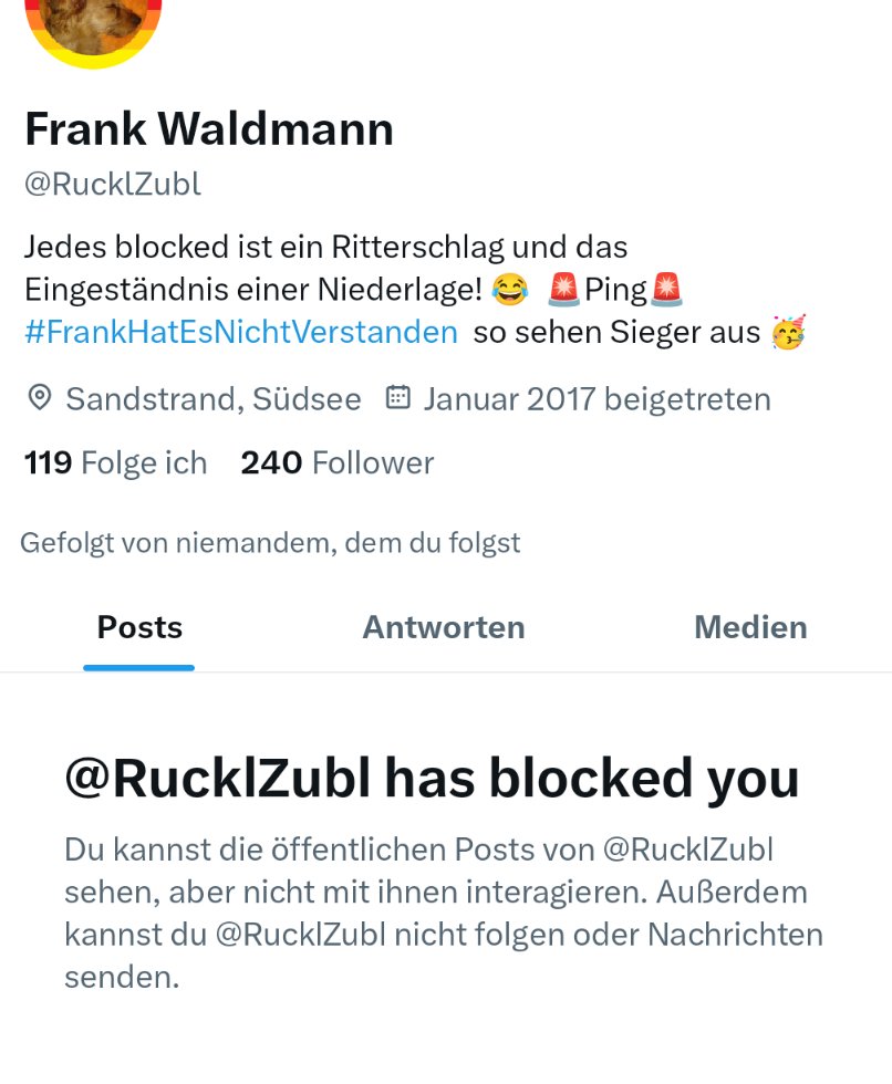 AfD-Wähler opfern lieber ihr Rückgrat, als belegbare Fakten über ihre Telegram-Meinung zu akzeptieren.

Logik ist linksversifft.
Fakten sind Lügenpresse.

Zurück in deine rechtsextreme Echokammer.