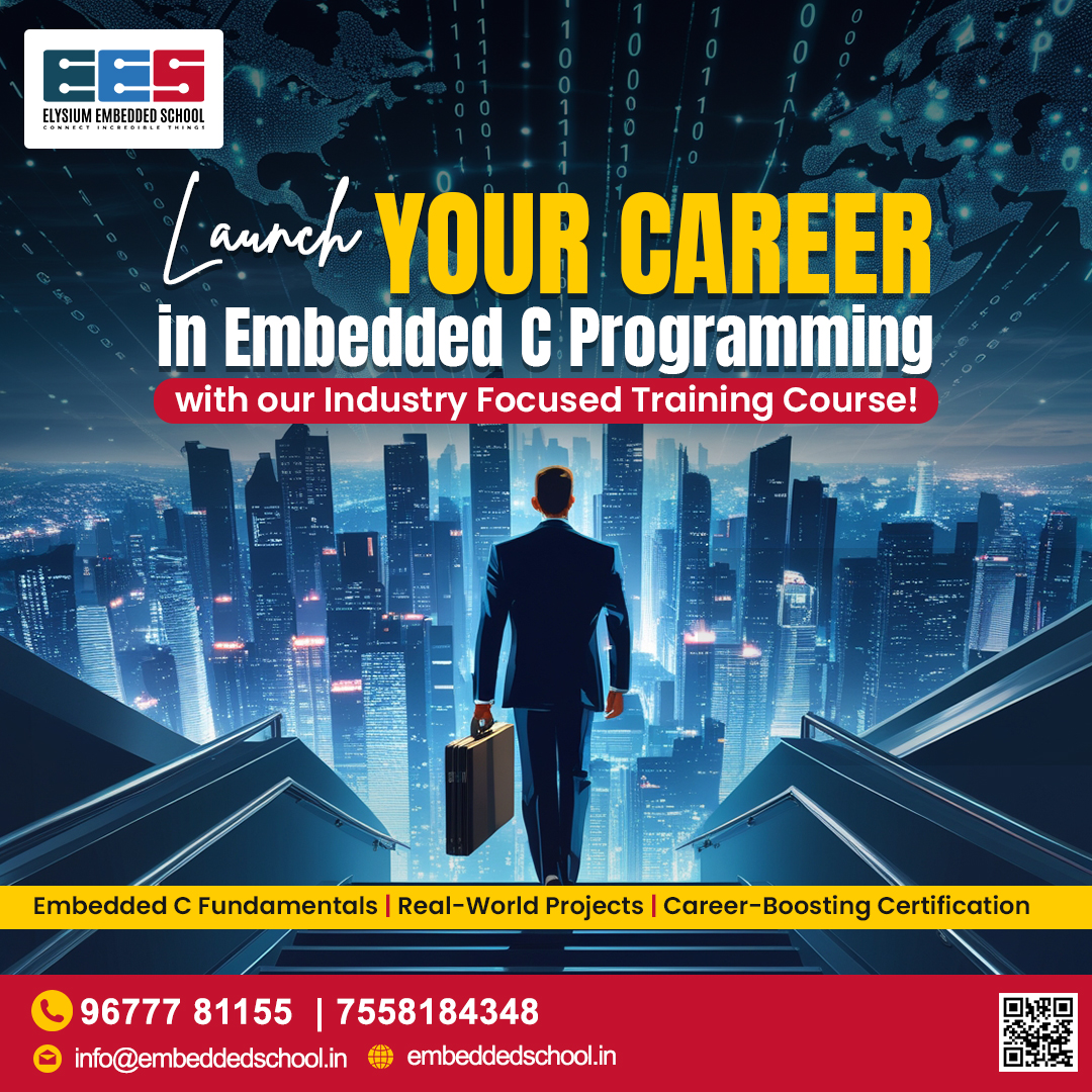 EmbeddedSchool's tweet image. 🚀 Launch Your Career in Embedded C Programming!
#ElysiumEmbeddedSchool #EmbeddedC #training #CareerGrowth #trainingacademy #EmbeddedSystems #LearnProgramming #SkillDevelopment #CertificationCourse #JobOrientedTraining #EmbeddedCTraining #trainingcourses #ProgrammingSkills