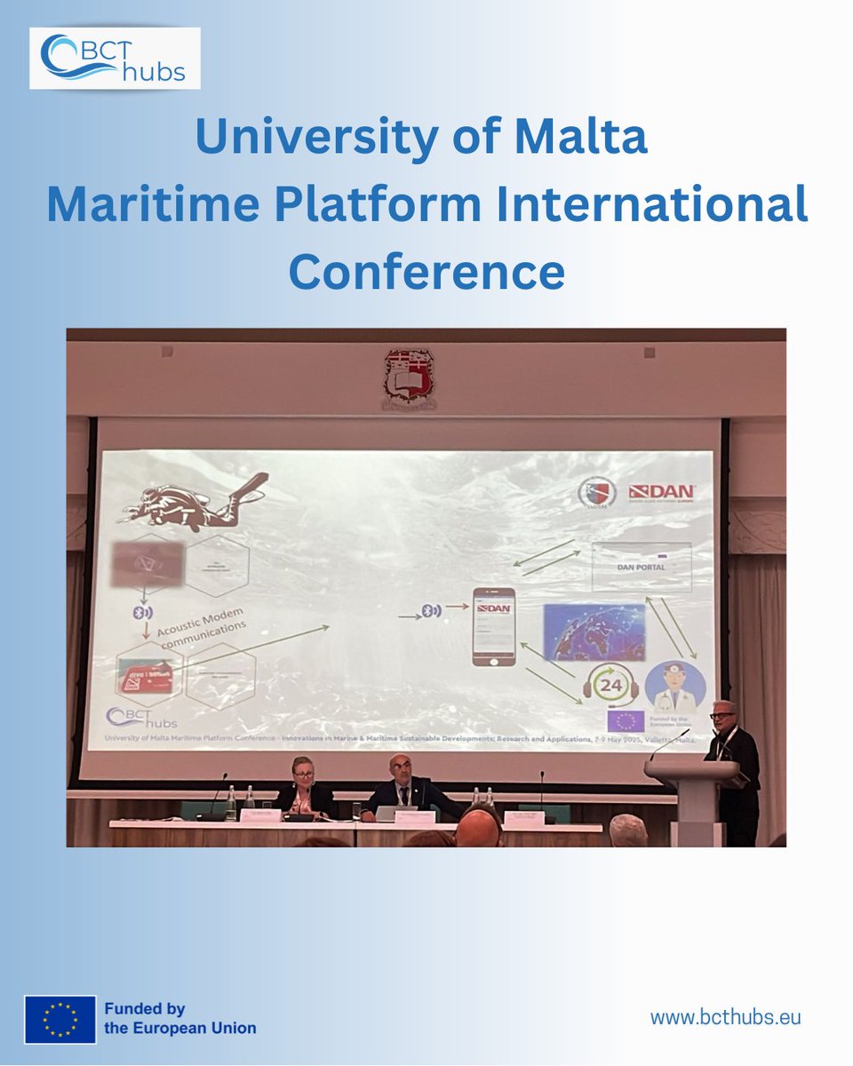 BCThubs project (@bcthubs) on Twitter photo We were at the <a href="/UMmalta/">University of Malta</a> Maritime Platform Conference (May 5โ7, 2025)proudly represented by our partners from <a href="/DAN_Europe/">DAN Europe</a> & Superintendence of Cultural Heritage!
Read more๐bit.ly/3YMXQYW
#BCThubs #EuInnovation <a href="/CORDIS_EU/">EU Research Results</a> <a href="/HorizonEU/">Horizon Europe ๐ช๐บ</a> <a href="/FabioFigurella/">Fabio Figurella</a> <a href="/3DResearchSrl/">3DResearch</a> We were at the <a href="/UMmalta/">University of Malta</a> Maritime Platform Conference (May 5โ7, 2025)proudly represented by our partners from <a href="/DAN_Europe/">DAN Europe</a> & Superintendence of Cultural Heritage!
Read more๐bit.ly/3YMXQYW
#BCThubs #EuInnovation <a href="/CORDIS_EU/">EU Research Results</a> <a href="/HorizonEU/">Horizon Europe ๐ช๐บ</a> <a href="/FabioFigurella/">Fabio Figurella</a> <a href="/3DResearchSrl/">3DResearch</a>