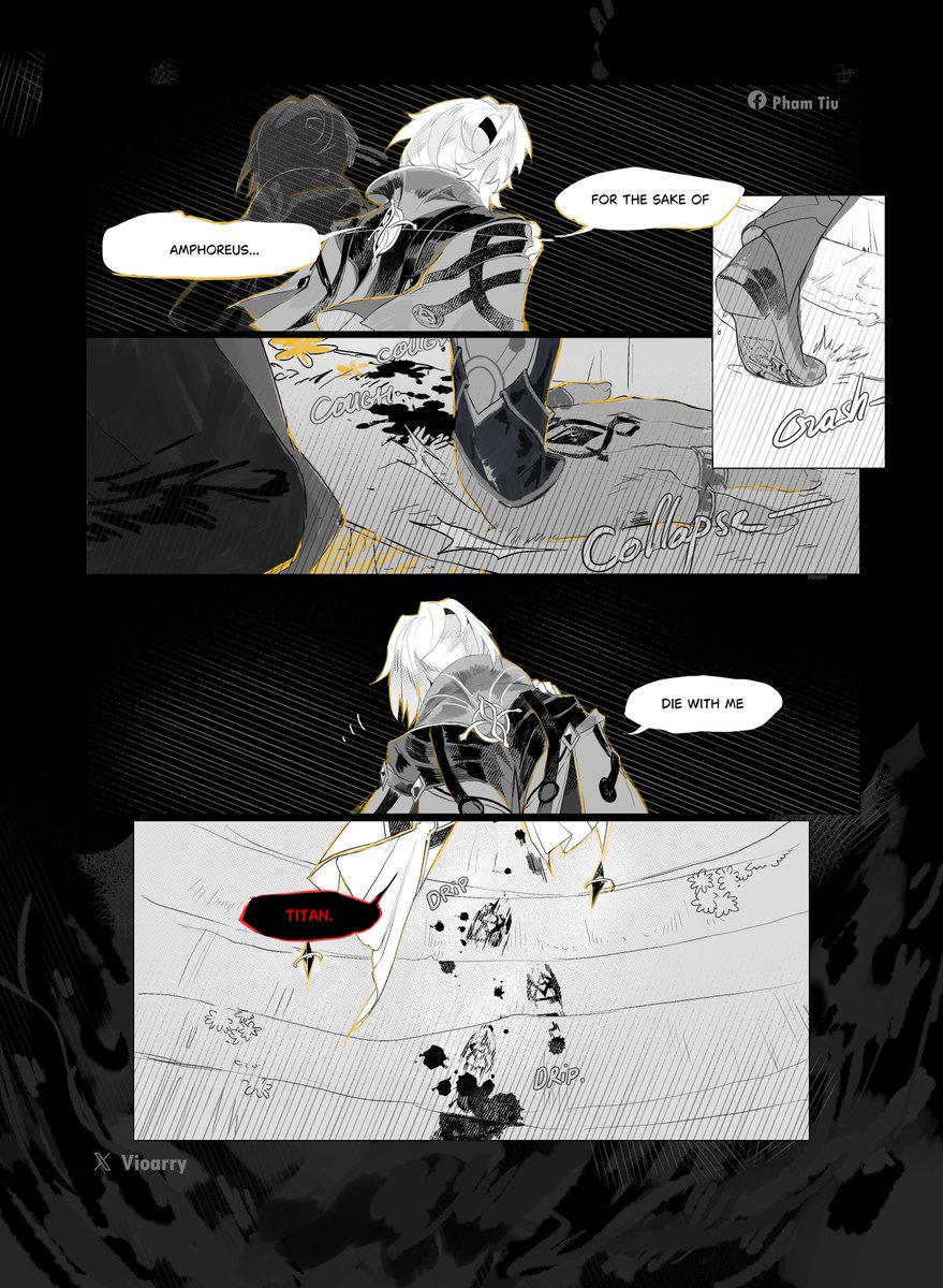 (3/7)  "The performance of life, too, must eventually reach the curtain call."
 Inspired by 3.1, his LC + Character Story 4  
#Anaxa + Nousporist
#HonkaiStarRail