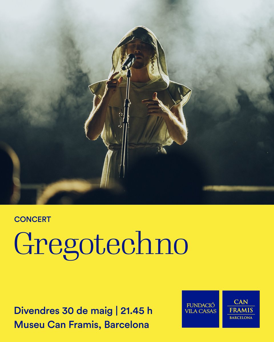 20.30 h – Concert amb Alosa

21.45 h – Concert amb Gregotechno

🎟️Entrades: fundaciovilacasas.com/ca/una-nova-po…