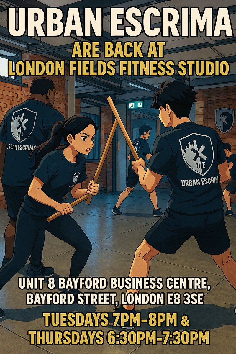 After a brief pause, we’re back training at the new London Fields Fitness Studio. See you there!!!! #urbanescrima