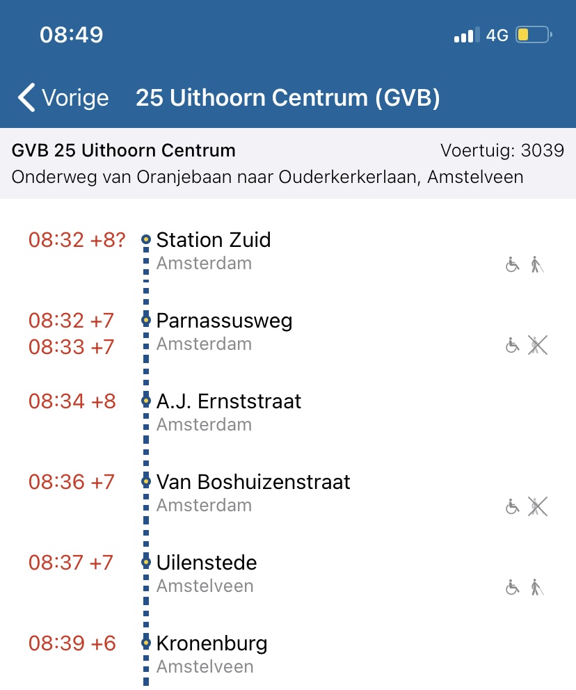 Heel fijn dat GVB een ingeplande rit vervangt door een instructierit, maar dat niet meldt 🙄 (Deze reed dus niet voor passagiers)