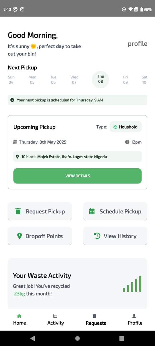 __onlychild's tweet image. Good morning!
As I continue building EcoBin, today’s focus is:
User Profile UI
Backend authentication logic
One step at a time — let’s keep shipping!
#buildinpublic #mobiledev #VueJS #NativeScript