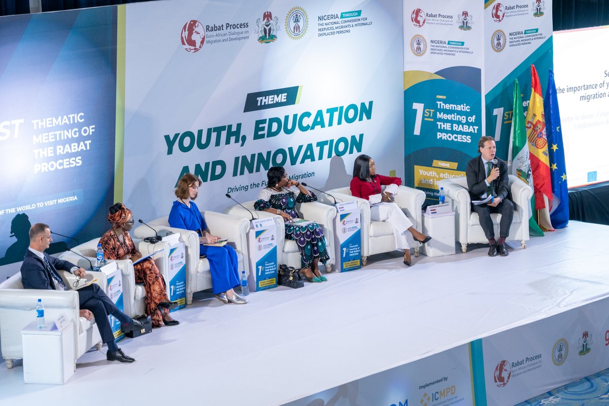 Rabat_Process's tweet photo. 📸Impressions of Day 1⃣of our meeting on "Driving the future of migration – #Youth, #Education & #Innovation" in Abuja, co-chaired by 🇳🇬Nigeria and 🇪🇸Spain.
To be continued today!
#migration #regularmigration #mobility #development #diaspora https://t.co/6DNx7pFHXD