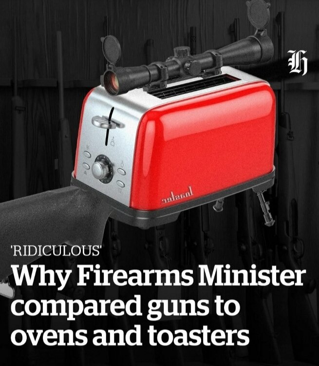 McKee compared firearms to toasters and ovens in her criticism of the gun registry review. Suggesting that stopping the wrong people from buying toasters could have a similar effect on public safety as preventing criminal access to firearms is ludicrous.

nzherald.co.nz/nz/politics/ri…