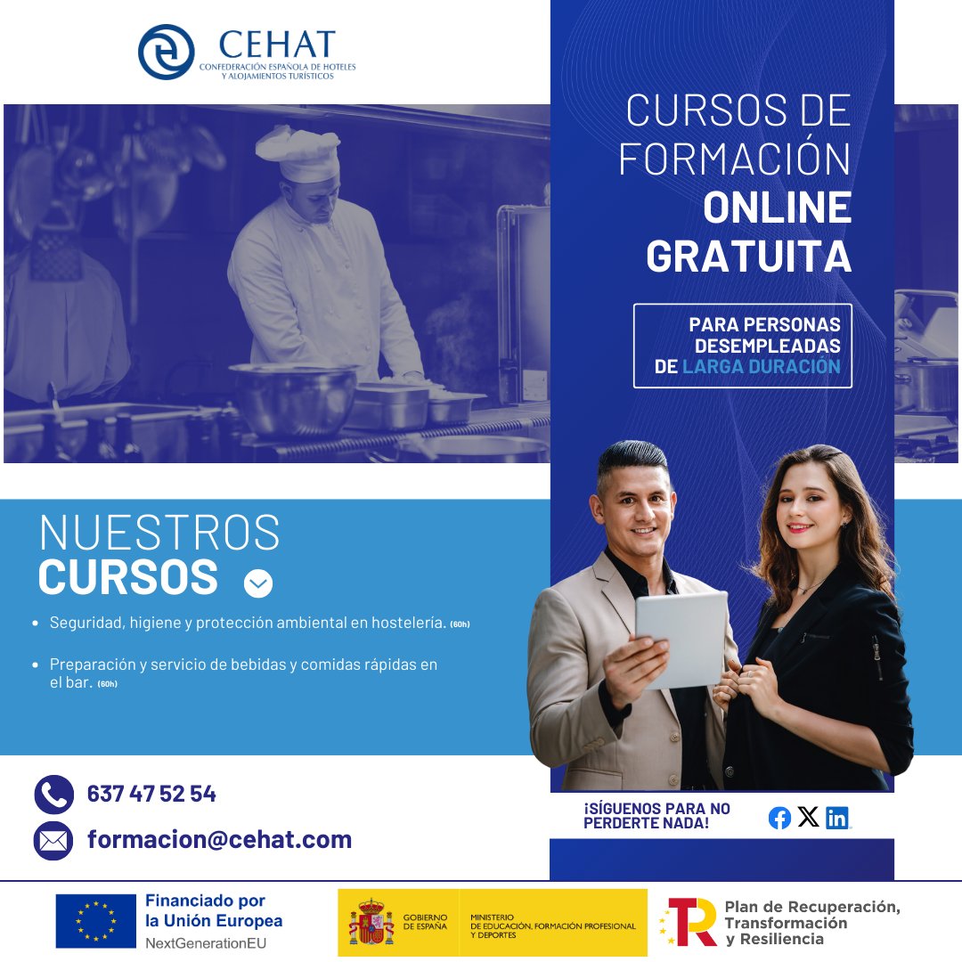 CEHAT (@cehates) on Twitter photo 🎓 ¡Este curso online gratuito es para ti! 🚀
📚 100% online y sin coste
🕒 Aprende a tu ritmo y mejora tus competencias
🔓 Abre nuevas puertas en el sector
📲 637 475 254
📧 formacion@cehat.com
#formaciongratuita #empleoenhosteleria #cursosonlinegratis #desempleadoshosteleria 🎓 ¡Este curso online gratuito es para ti! 🚀
📚 100% online y sin coste
🕒 Aprende a tu ritmo y mejora tus competencias
🔓 Abre nuevas puertas en el sector
📲 637 475 254
📧 formacion@cehat.com
#formaciongratuita #empleoenhosteleria #cursosonlinegratis #desempleadoshosteleria