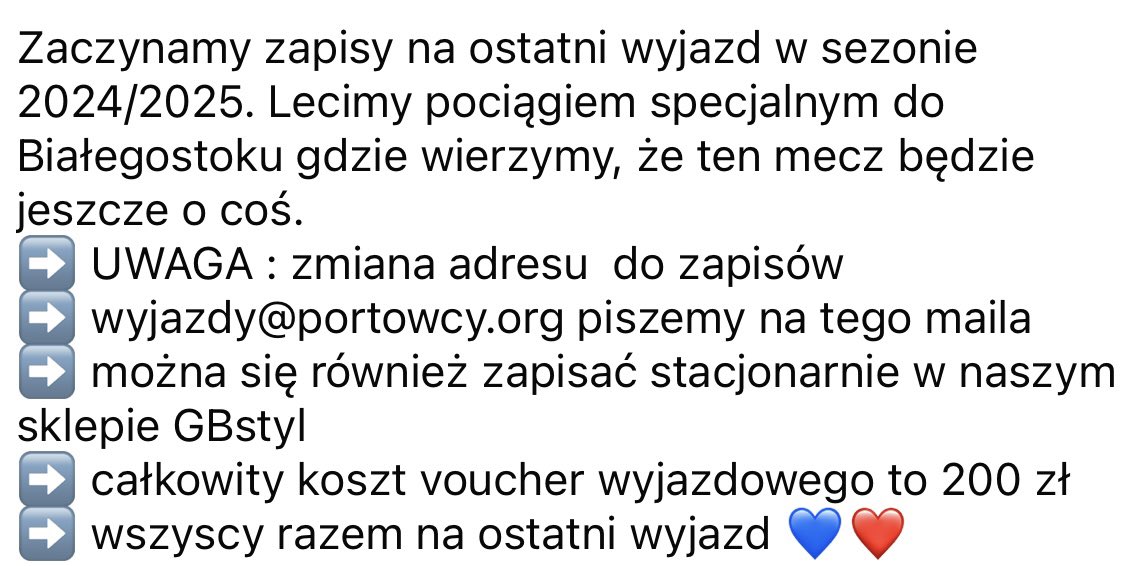 Zapraszamy na ostatni wyjazd sezonu.
SPECJALEM DO BIAŁEGO!
Zwróćcie uwagę na zmianę maila do zapisów. 
Listy tworzymy tutaj: ilunapogon.pl/wyjazd/