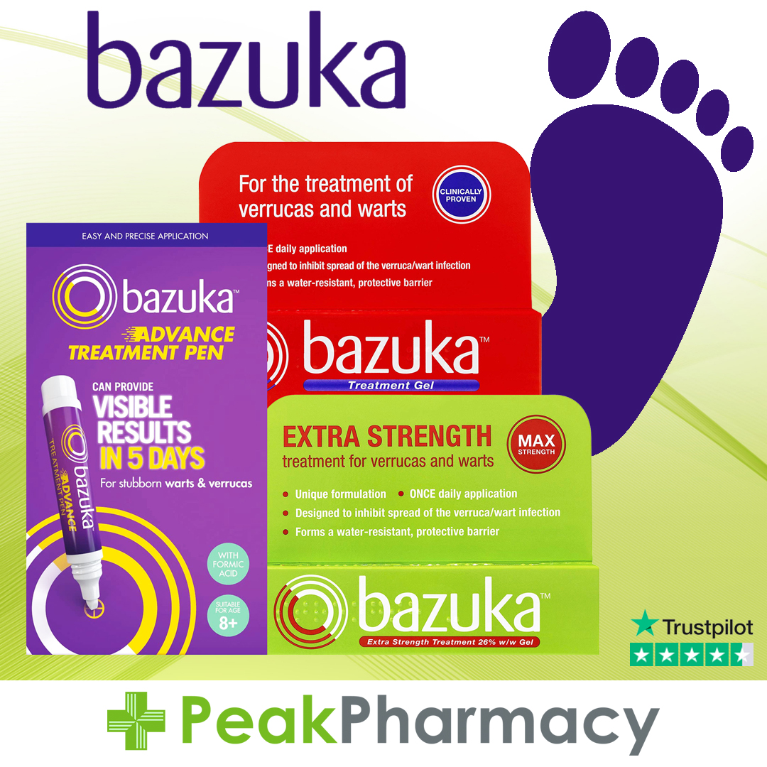 Say goodbye to stubborn warts and verrucas with the #Bazuka range at Peak Pharmacy!

Effective treatment you can trust - shop in-store or online today.

➡ peakpharmacy.co.uk/pharmacy/174-B…

#WartTreatment #VerrucaRelief #FootCare