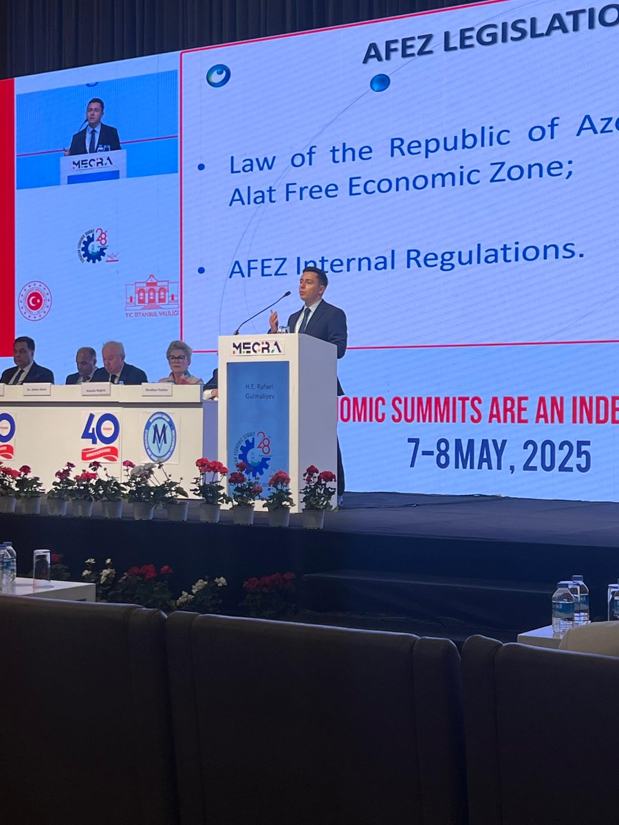 The Alat Free Economic Zone Authority participated in the 28th Avrasya Ekonomi Zirvesi, organized by Marmara Grubu Vakfi, held in Istanbul on May 7–8, 2025. As part of the official program, guests of the summit were informed about the strategic vision and advantages of the AFEZ.
