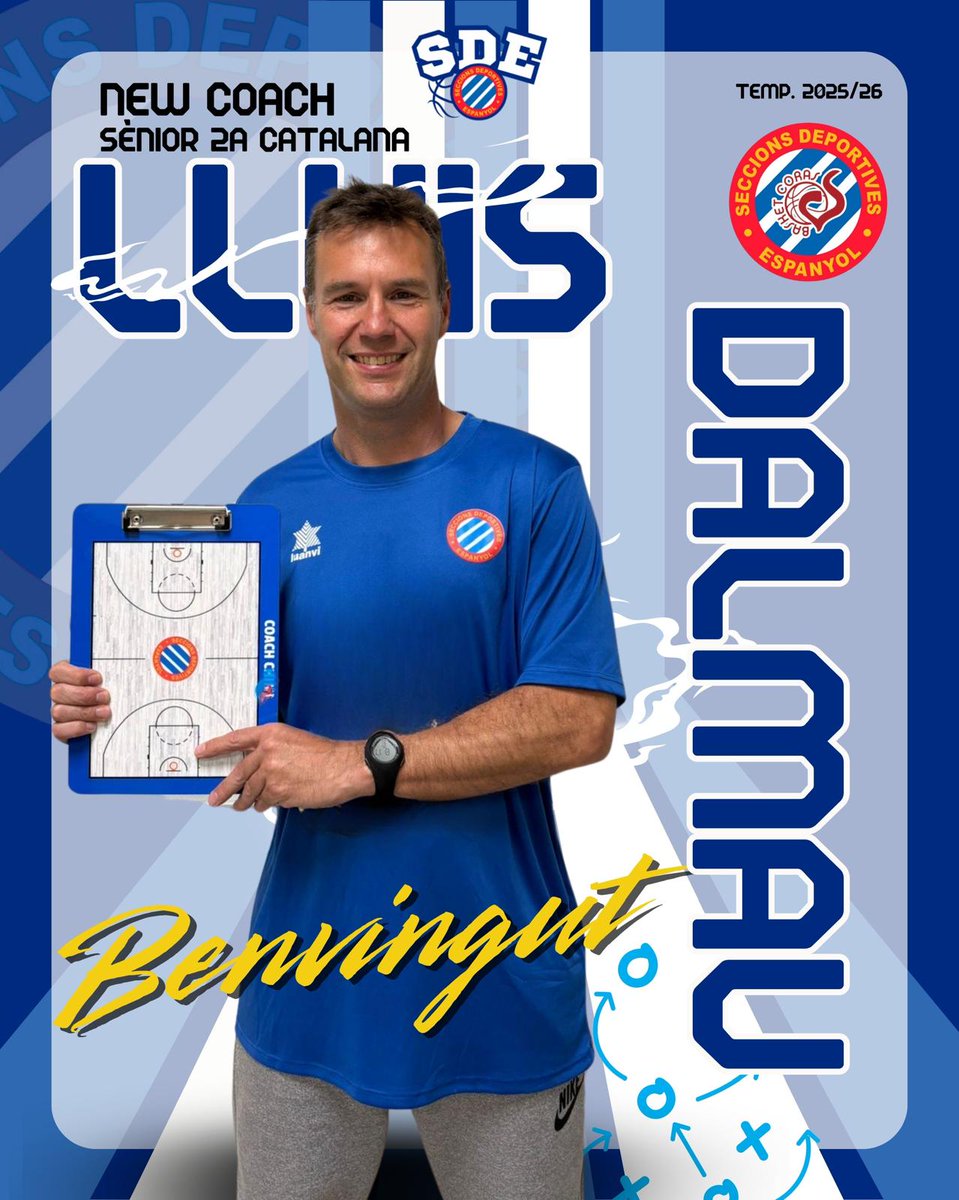 🤝Ens fa molta il·lusió anunciar que Lluis Dalmau serà l’entrenador del Sènior Masculí Segona Catalana per a la temporada 2025/26!

Amb energia, lideratge i compromís, en Lluis arriba per fer créixer el projecte del SD Espanyol - Coras.

🫡 Benvingut, mister!
Comença una nova