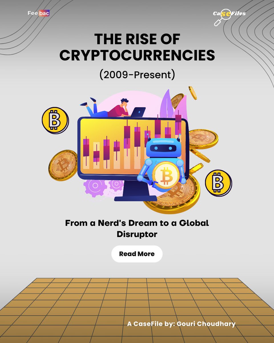 feebac_media's tweet image. 💰💻 CaseFile Drop | The Rise of Cryptocurrencies (2009–Present) 🚀📈
#FeebacCaseFile #Cryptocurrency #Bitcoin #BlockchainRevolution #CryptoRise #DeFi #DigitalCurrency #FutureOfFinance #Altcoins #CryptoInvestment #NFTs #FinancialRevolution #SmartTech #TechTrend