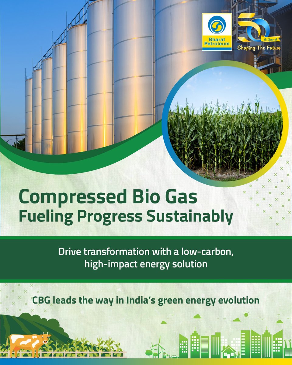 Compressed Bio-Gas (CBG) is more than just a fuel—it’s a pathway to progress.

As a clean, green energy source, CBG is redefining how India powers its future. Derived from bio-waste and agricultural residue, it offers a high-impact solution that reduces emissions, supports rural