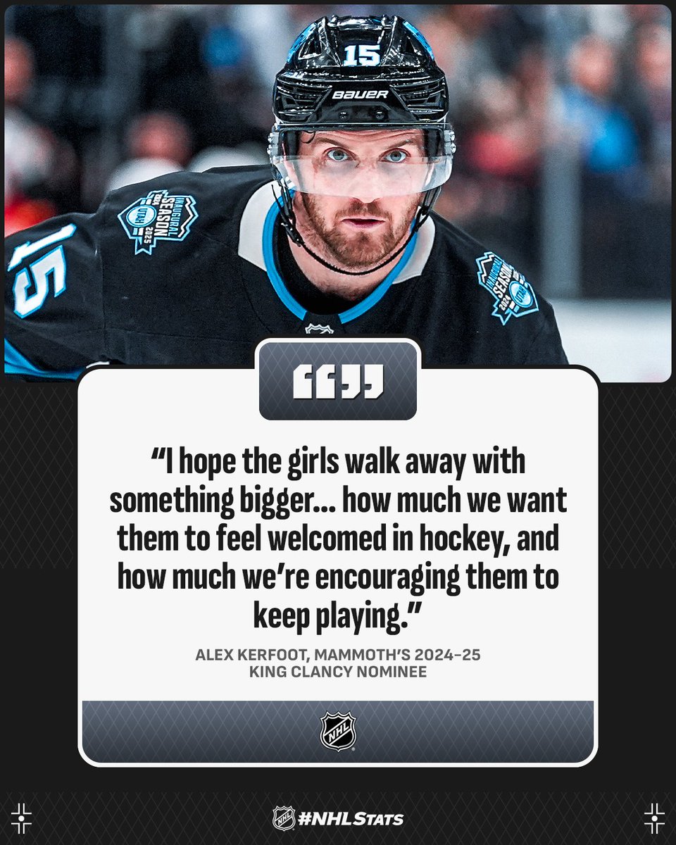 Alex Kerfoot, the Mammoth’s 2024-25 King Clancy nominee, has been helping the expansion of youth hockey initiatives for girls in Utah by donating tickets to local girls’ hockey players and inviting them to attend home games.

Read more about Kerfoot's impact in Utah: