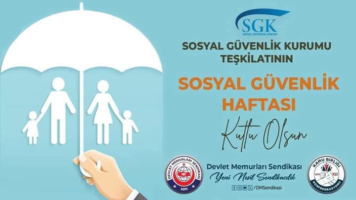 12-16 Mayıs Sosyal Güvenlik Haftası Kutlu Olsun.
#YeniNesilSendikacılık
#SiyasetsizSendikacılık
#Adalet 
#Liyakat 
#Hakikat
#Samimiyet 
#Güç
#Güven
#BirlikteGüçlüyüz 
#BirlikteBaşaracağız 

@kamubirligikonf
@kamubiriletisim 
<a href="/osmkya06/">Osman KAYA</a> 
<a href="/DMSendikasi/">Devlet Memurları Sendikası</a>