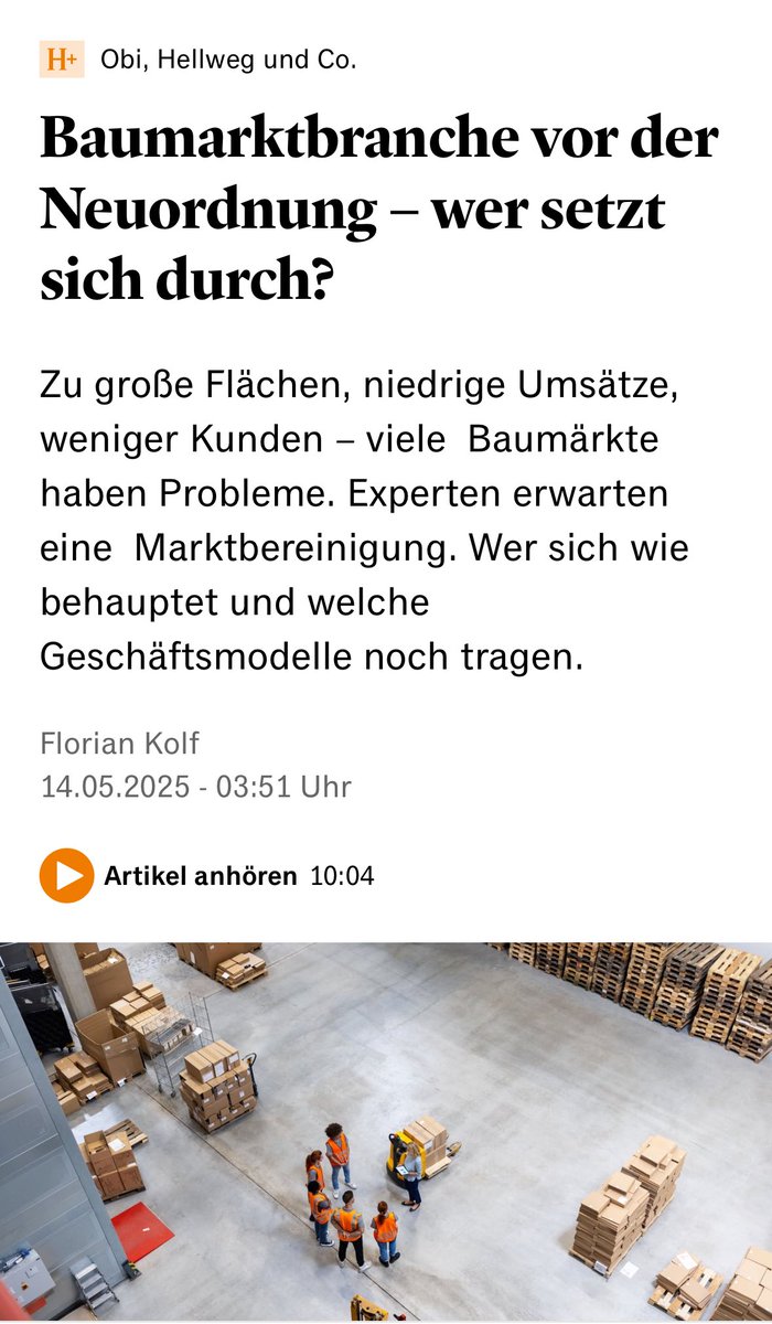 Das hat Sprengkraft. Für viele sind Baumärkte ja auch Heimat.
