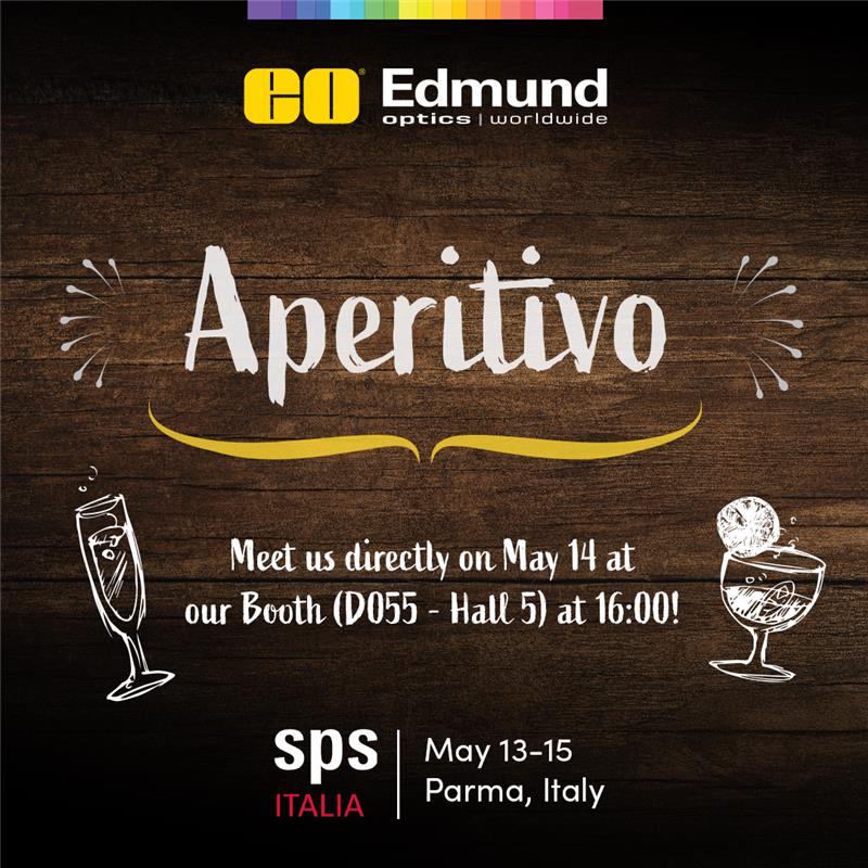 🥂 Aperitivo today!
Swing by Booth D055 - Hall 5 this afternoon and join us for drinks &amp; great conversations.
Let’s take a break and connect.

 #Aperitivo  #EdmundOptics #SPSItalia