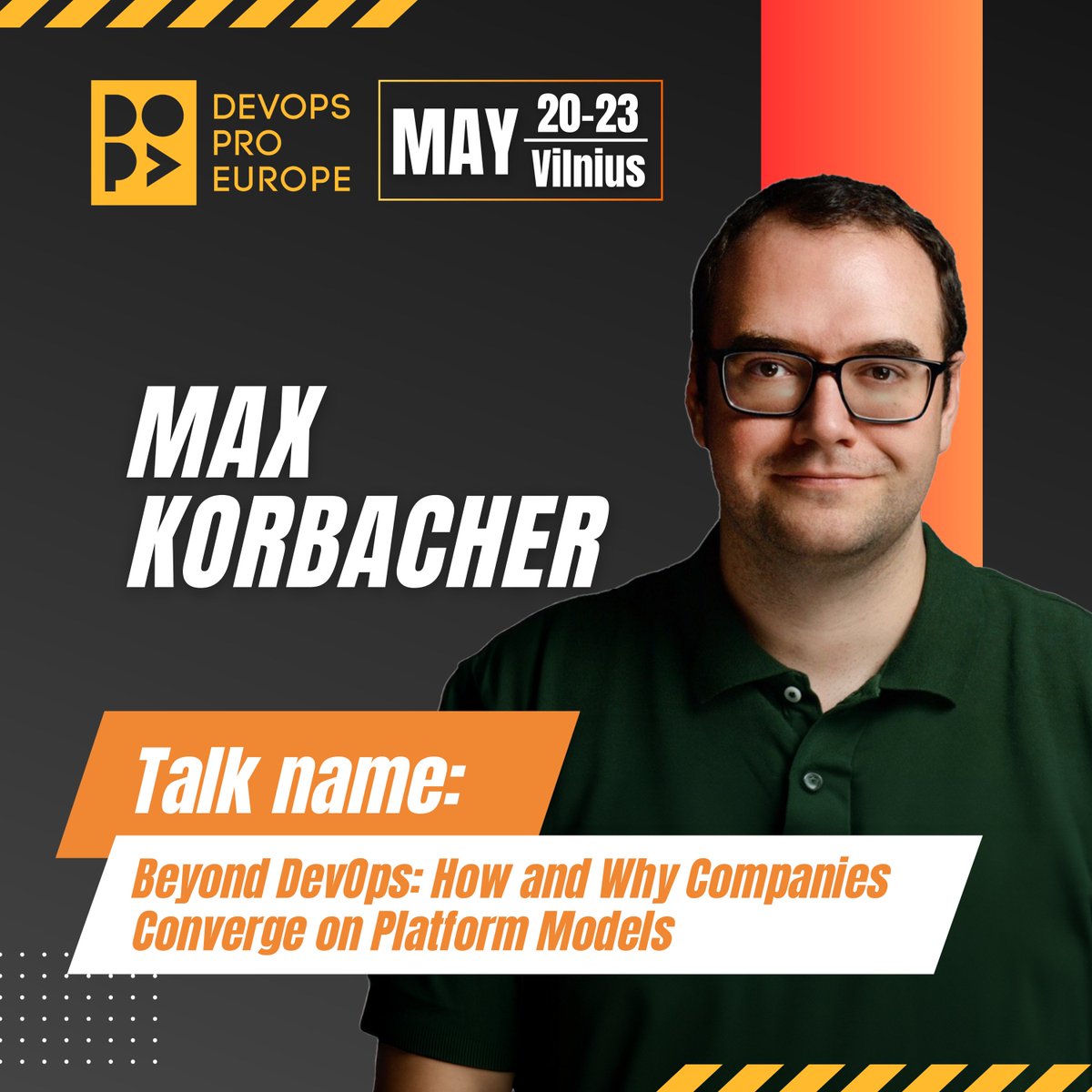 🧩 Dive into platform evolution with Max Korbacher at DevOps Pro Europe 2025! Discover how organizations embrace platforms to boost agility &amp; simplify operations. 🌐⚙️

🎟️Secure your spot today: devopspro.lt