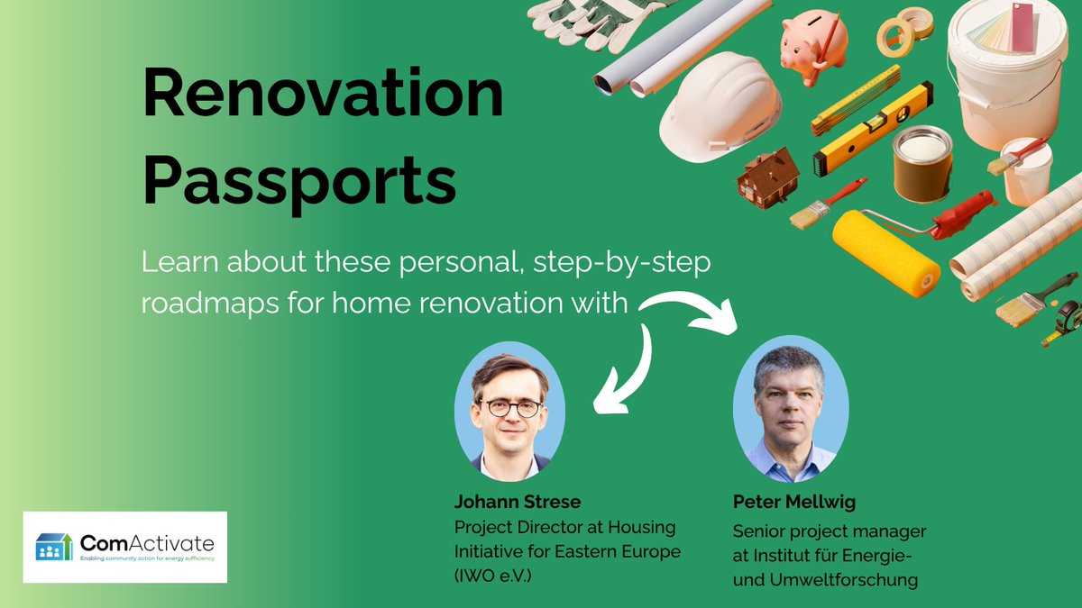 ComActivateEU's tweet image. 🤔 Ever heard of a Renovation Passport?
🚀 They outline long-term, step-by-step renovation plans for buildings
⚖️But each nation & municipality has specific needs for these tools
🤔 So, how do we build them?
Workshops in 🇧🇬 🇭🇺 🇱🇹 shed some light! 👉 linkedin.com/feed/update/ur…