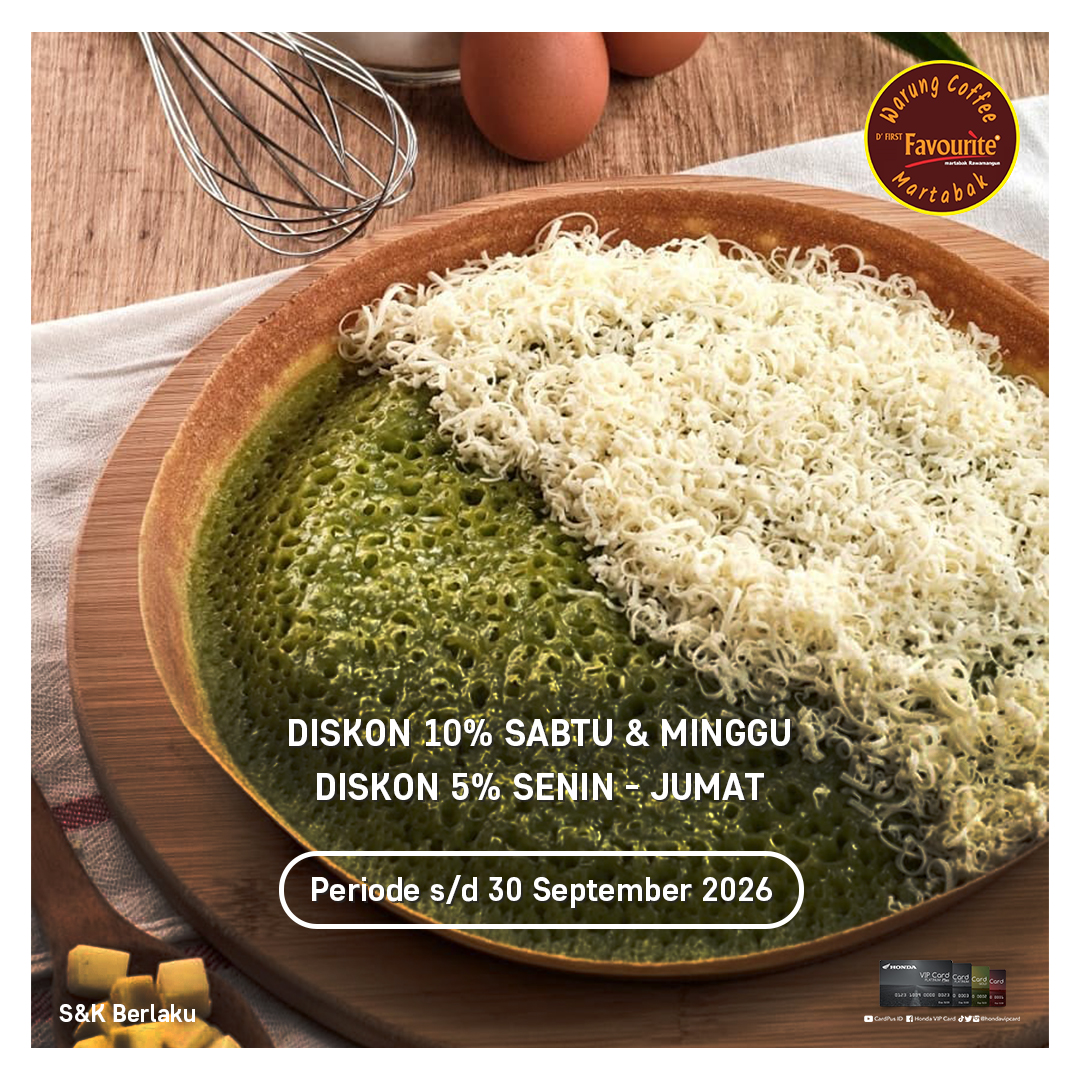 CardPlus_IDN's tweet photo. Nikmati kelezatan martabak dan kuliner lainnya di @martabakfavourite dengan diskon 10% setiap bertransaksi menggunakan kartu berlogo Card Plus 🤩🥳 Yuk gunakan kartumu!

#Kuliner #Foodies #FnB #Martabak #Lifestyle #MartabakFavourite #CardPlus https://t.co/ll9SK76MJa