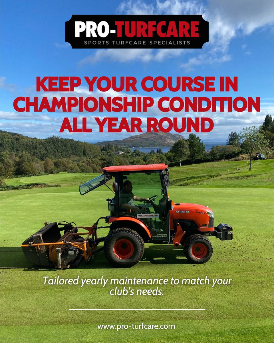 ProTurfcare's tweet image. From one-off services to full annual packages, we are here to keep your golf course in peak condition.🏌

 We have a range of equipment to help. Contact us today.

📧 Email: info@pro-turfcare.co.uk
🌐 Website: pro-turfcare.com

#golfcoursemaintenance #ukgolfclubs #golfuk