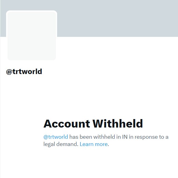 Social media handles of  Global Times, Xinhua and Turkish public broadcaster TRT World blocked in India