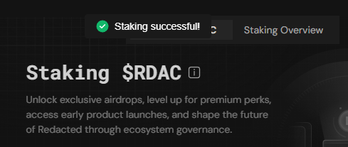 0xKai (@0xkai_) on Twitter photo Staked my full allocation of $RDAC for 90 days
Been in the ecosystem since day 1 and we are here to stay <a href="/JirasanOfficial/">Jirasan π΄</a> and <a href="/redactedcoin/">Redacted Coin</a> Staked my full allocation of $RDAC for 90 days
Been in the ecosystem since day 1 and we are here to stay <a href="/JirasanOfficial/">Jirasan π΄</a> and <a href="/redactedcoin/">Redacted Coin</a>