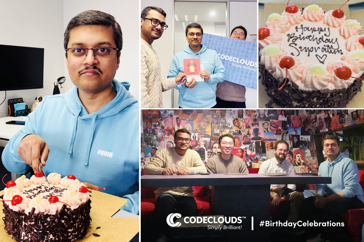 codeclouds's tweet image. From cake to camaraderie, the birthday of Supratim Roy, our Managing Director of Enterprise Services, was a day full of smiles and gratitude at our New Zealand office.
#BirthdayCelebrations #TeamCodeClouds #CodeClouds