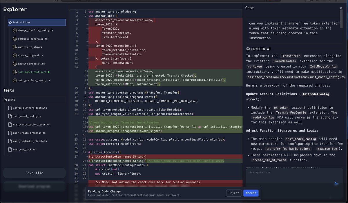 Working and modifying large anchor code-bases made easier with Gryffin