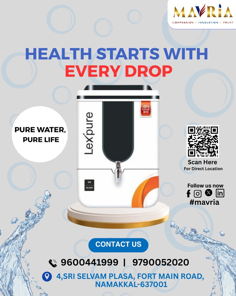 MakeshSank43060's tweet image. AQUA CARE - MAVRIA📷
:
📷Contact Us:
📷For More Infor Our Show Room:
📷Rasipuram - 9095041999 | 9600441999
:
📷Namakal - 9600441999 | 9790052020
:
📷Salem - 7373737572 | 9600443999
:
:
#Aquacare
#WaterPurification
#SedimentFilter
#PreCarbonFilter
#PostCarbonFilter
#AlkalineWater