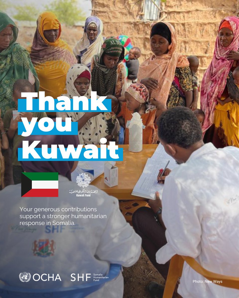 shf_somalia's tweet photo. In 2024, @SHF_Somalia allocated $33M to assist 1.2M people impacted by drought, floods and displacement - prioritizing #anticipatoryaction and communities in remote areas.

This lifesaving work is only possible thanks to donors like @KuwaitFund. Shukran! https://t.co/DzhBkjabrO
