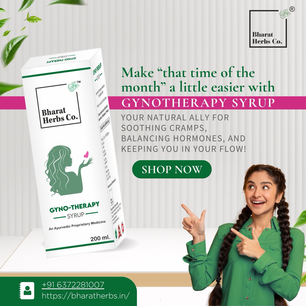 BharatHerbs's tweet image. Cramps crashing your plans? Mood swings taking the wheel?
Let Gynotherapy Syrup be your monthly wing-woman 
Buy Now: shorturl.at/Nf4aK
#flowwithnature #bharatherbsco #HormoneHarmony  #AyurvedaForWomen #hormonalbalance #womencare #gynotherapy #gynotherapysyrup