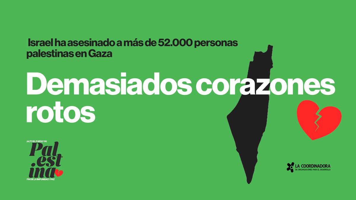 💔En el 77 aniversario de la Nakba, La Coordinadora de Organizaciones para el Desarrollo exige por enésima vez el alto el fuego permanente, la entrada de la ayuda humanitaria y la investigación de los posibles crímenes de guerra #NakbaDay 

coordinadoraongd.org/2025/05/israel…