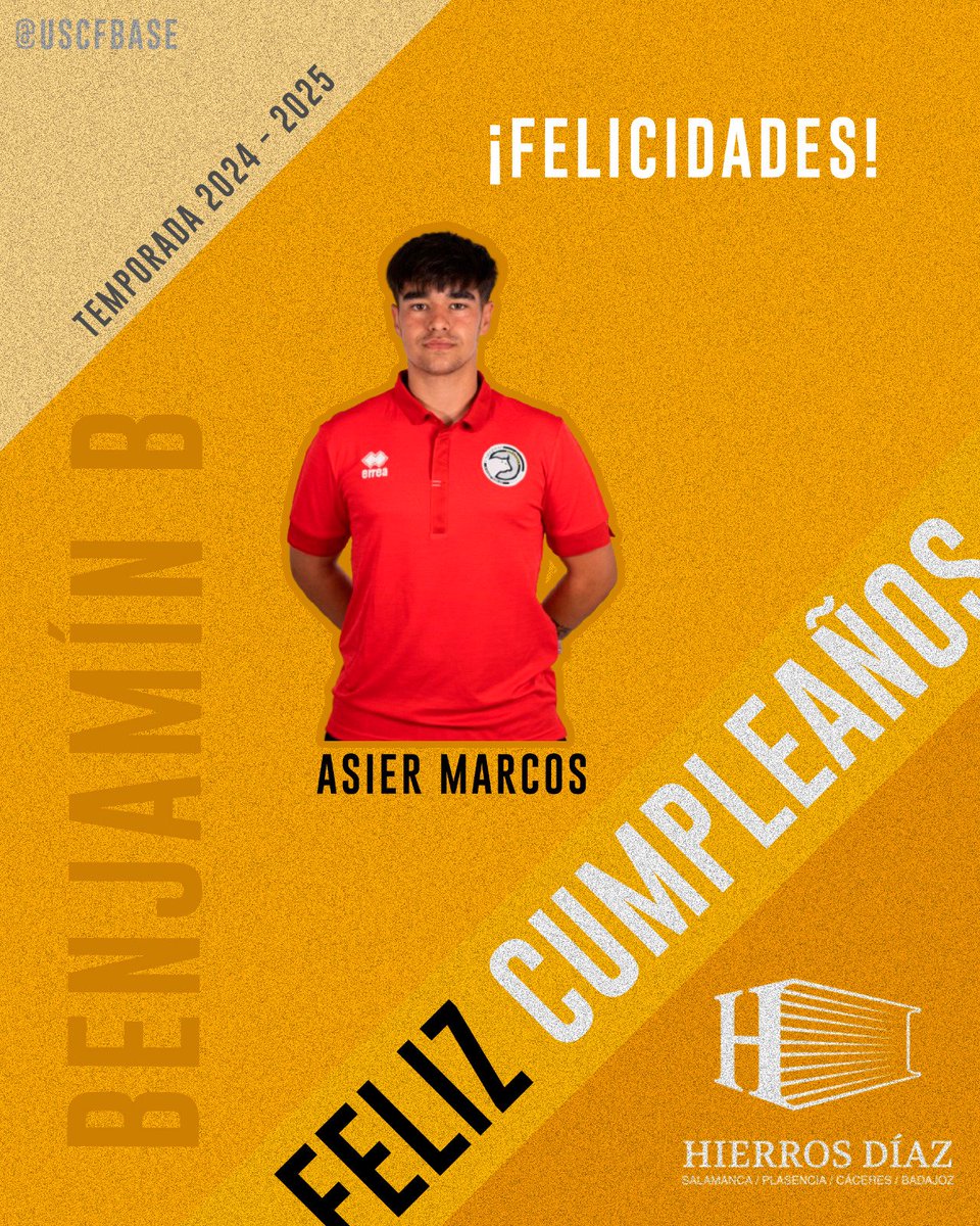 🎂🎉 𝗔𝗦𝗜𝗘𝗥 𝗠𝗔𝗥𝗖𝗢𝗦 - ¡Hoy, 14 de Mayo, celebramos el cumpleaños de Asier, formador del Benjamín B y Juvenil C! 

Desde el club deseamos que disfrutes de tu día.

¡Muchísimas felicidades!

#ConstruyendoUSCF🏗️