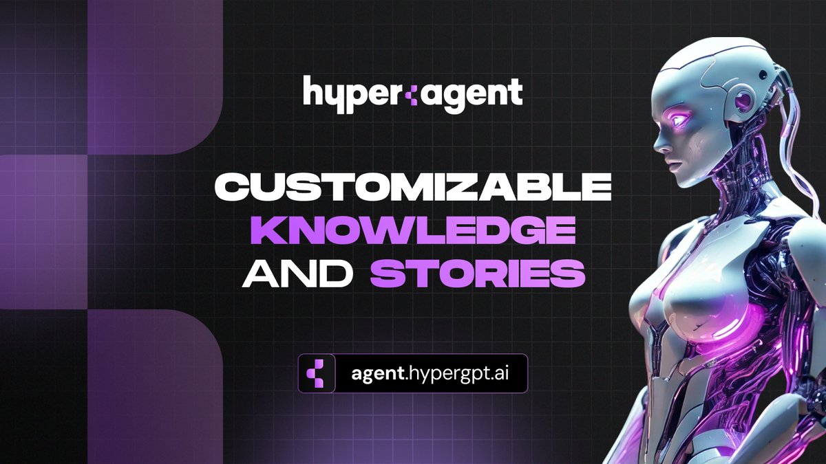 Meet HyperAgent — built by HyperGPT.

Create your own AI agent, give it a backstory, custom knowledge, and unique behavior.

Then?

Deploy it anywhere — even as a Telegram bot. 🚀

Personalized. Powerful. Ready to work.

#AI #Telegram #HyperAgent #Web3 #HyperGPT
