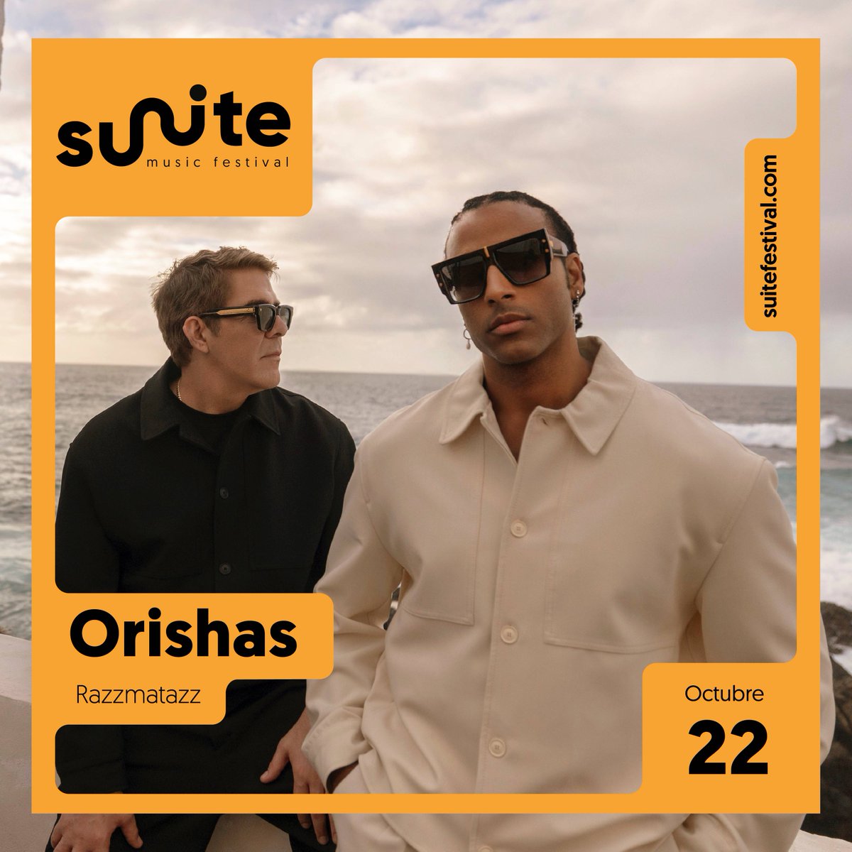 Orishas actuarà el 22 d’octubre a la Sala Razzmatazz amb un directe que fusiona rap i ritmes cubans. La banda, nascuda a París el 1999, va revolucionar la música llatina amb el seu àlbum debut "A lo Cubano". 💥
 
🎫 Entrades ja a la venda a suitefestival.com