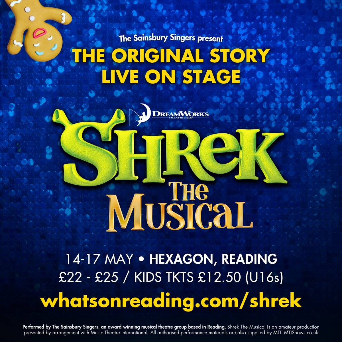 Reading Children's Festival (@readingcfest) on Twitter photo The award-winning <a href="/SainsburySinger/">The Sainsbury Singers Musical Theatre Society</a> present 'SHREK THE MUSICAL'!
๐ 14-16 May 2025, 7.30pm | 17 May 2025, 2pm & 7pm
๐ The Hexagon, Reading
Suitable for ages 6+. Tickets ยฃ25 adults, ยฃ12.50 children (U16).
Book at rdguk.info/t5vbP
#ChildrensFestival2025 The award-winning <a href="/SainsburySinger/">The Sainsbury Singers Musical Theatre Society</a> present 'SHREK THE MUSICAL'!
๐ 14-16 May 2025, 7.30pm | 17 May 2025, 2pm & 7pm
๐ The Hexagon, Reading
Suitable for ages 6+. Tickets ยฃ25 adults, ยฃ12.50 children (U16).
Book at rdguk.info/t5vbP
#ChildrensFestival2025