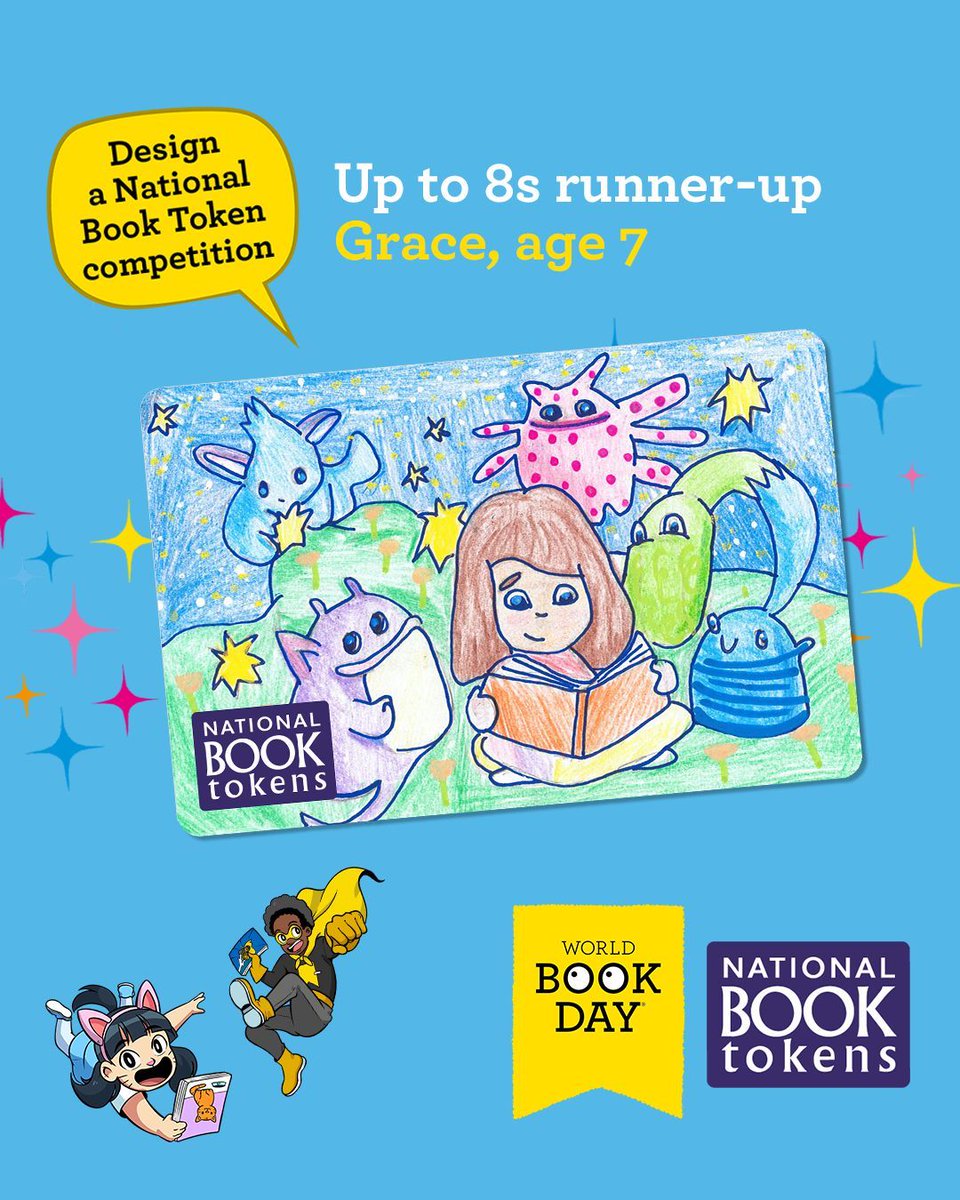 World Book Day UK 📚 (@worldbookdayuk) on Twitter photo We’re thrilled to announce the winners of this year’s <a href="/book_tokens/">National Book Tokens</a> Design a National Book Token competition! 🎉
The theme 'Read Your Way' inspired so many incredible designs 🎨🖌️Congratulations to Ethan, age 15, who won the top prize - selected by bestselling Bunny vs Monkey We’re thrilled to announce the winners of this year’s <a href="/book_tokens/">National Book Tokens</a> Design a National Book Token competition! 🎉
The theme 'Read Your Way' inspired so many incredible designs 🎨🖌️Congratulations to Ethan, age 15, who won the top prize - selected by bestselling Bunny vs Monkey