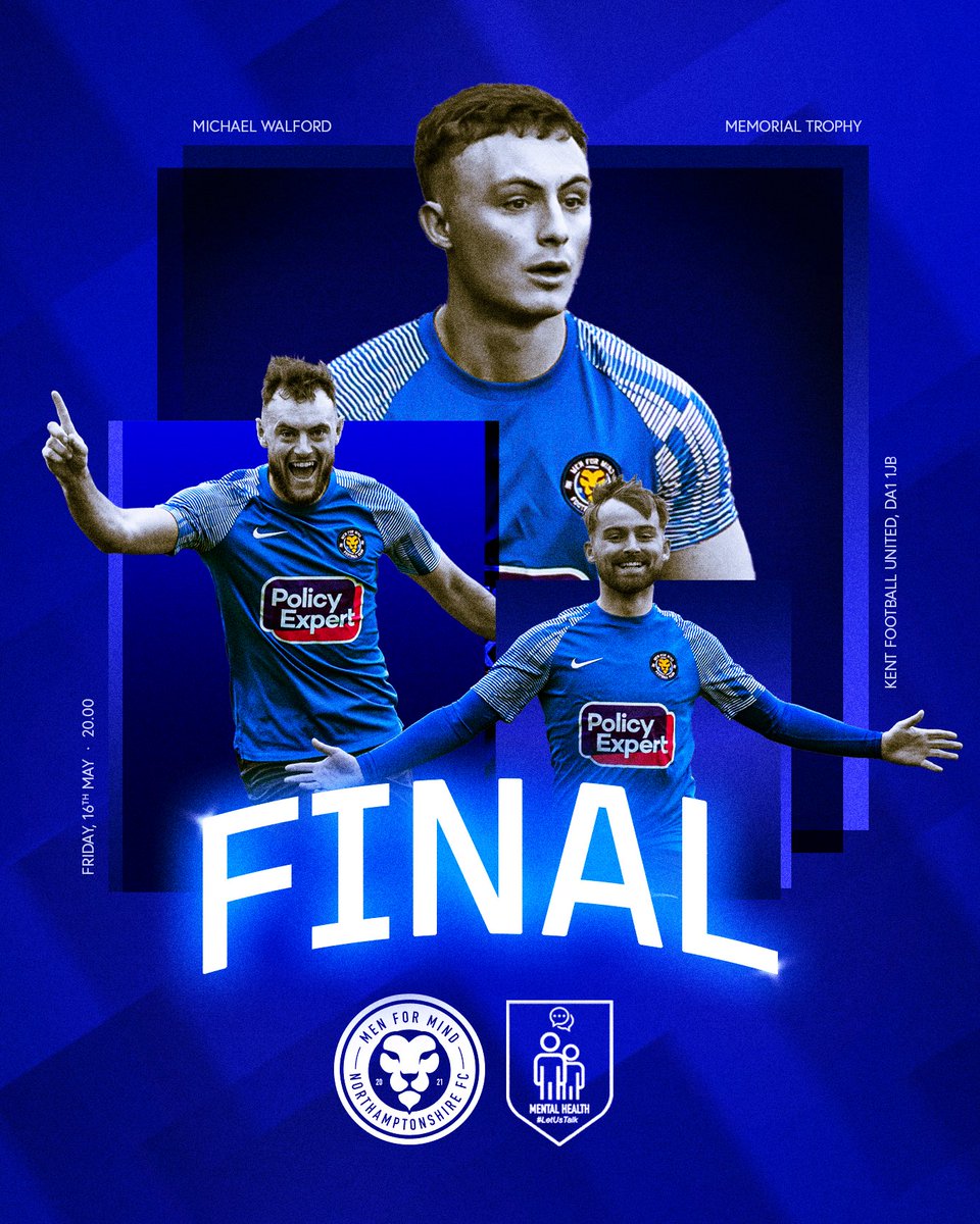 Men For Mind FC (@menformindfc) on Twitter photo This Friday, MFM Northamptonshire are back in action as we face <a href="/LetUsTalk_MH/">LetUsTalk_MentalHealth</a> in the <a href="/TheUCL_/">The Voltra Sports United Charity League</a>โs Michael Walford Memorial Trophy Final๐
Kick off will be 20:00 at Kent United Football, DA1 1JB.
Entry is ยฃ5 with all proceeds going towards <a href="/MindCharity/">Mind</a> ๐
#YourStoryMatters ๐ This Friday, MFM Northamptonshire are back in action as we face <a href="/LetUsTalk_MH/">LetUsTalk_MentalHealth</a> in the <a href="/TheUCL_/">The Voltra Sports United Charity League</a>โs Michael Walford Memorial Trophy Final๐
Kick off will be 20:00 at Kent United Football, DA1 1JB.
Entry is ยฃ5 with all proceeds going towards <a href="/MindCharity/">Mind</a> ๐
#YourStoryMatters ๐