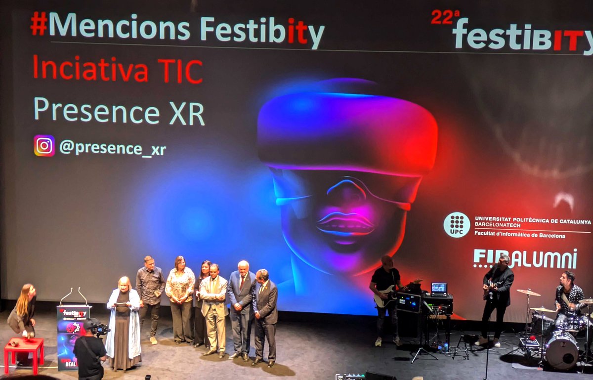 i2CAT's tweet photo. 🎉 The @HorizonEU @presence_xr_ project, coordinated by #i2CAT, has won the Best XR ICT Project award at @festibity  2025!   

🏆The MediaTech group director @sergi_fer received the prize as Principal Investigator.  

🔗https://t.co/BMycnJziQk… 

#i2CATResearch https://t.co/lt2m8aegpa
