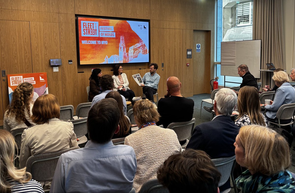 We are underway at the first <a href="/fleetstquarter/">Fleet Street Quarter</a> Festival of Words with <a href="/archiebland/">Archie Bland</a> <a href="/PippaCrerar/">Pippa Crerar</a> and <a href="/DevikaBhat/">Devika Bhat</a> from <a href="/guardian/">The Guardian</a>