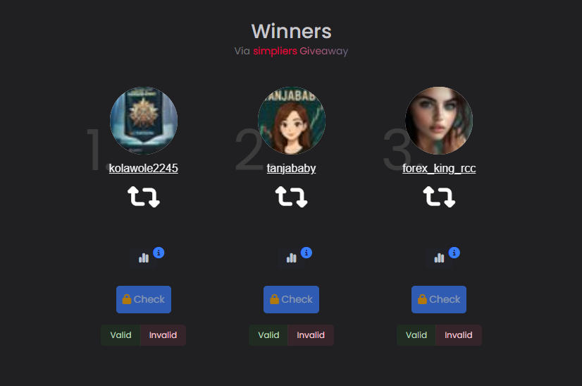 🏆 WE HAVE WINNERS! 🏆
💸 $5,000 FXC Funded Account – Secured! 💸

🔥Huge CONGRATULATIONS to our champions:
<a href="/kolawole2245/">Ben 10</a>
<a href="/tanjababy/">Tanjababy</a>
<a href="/forex_king_rcc/">Mia Van</a>
*Please contact us trough the ticket on Discord*

Stay tuned… more opportunities are just around the corner. 🧭💼
@everyone