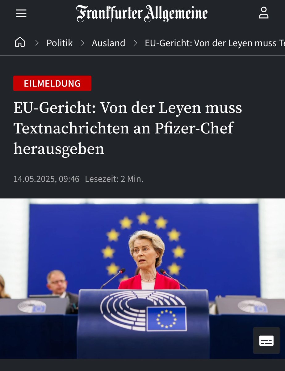 FabioDeMasi's tweet photo. Gericht bestätigt Rechtsbruch durch @vonderleyen Sie muss die Pfizer-SMS herausgeben. Zuvor hatte bereits ein EU-Gericht die Geheimhaltung verschiedener Dokumente als EU-rechtswidrig eingestuft. 

Frau von der Leyen hat diese bis heute nicht geliefert und aus dem Europäischen Parlament gab es dazu leider keinerlei relevanten Druck. Das BSW hatte im letzten Sommer die Initiative ergriffen und die anderen Abgeordneten aufgefordert wenigstens eine Verschiebung der Bestätigung von Frau von der Leyen als EU-Kommissionspräsidentin zu bewirken. Dem ist das Parlament nicht gefolgt. 

Nun besteht das Risiko, dass die Kommission behauptet die SMS sei gelöscht worden oder weitere Rechtsmittel einlegt. 

Im Europawahlkampf verkündete Frau von der Leyen noch sie wolle die Rüstungsbeschaffung zukünftig nach dem Vorbild der Impfstoffbeschaffung organisieren. Das muss als Drohung verstanden werden. 

Frau von der Leyen, führt sich in Brüssel zuweilen wie Ludwig XIV auf. Sie missachtet das Parlament. Die frühere EU-Ombudsfrau O’Reilly verglich sie gar mit der „Patin“. Frau von der Leyen sollte endlich Demut zeigen und alle Dokumente auf den Tisch legen. Wer sich so sträubt, hat etwas zu verbergen. Die Vernichtung von exekutiver Kommunikation muss endlich mit empfindlichen Strafen gesetzlich sanktioniert werden. In Deutschland ebenso wie auf europäischer Ebene!