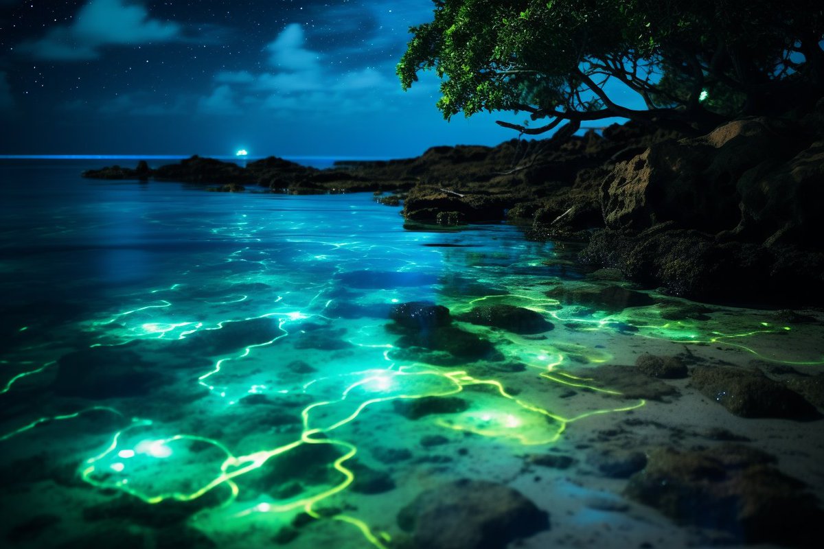 imagineairy2k24's tweet image. 🌌✨ Where the ocean whispers in neon...
This isn't fantasy — it's nature glowing in the moonlight.
#MidnightMagic
🌠🧸 Stars watching over you!