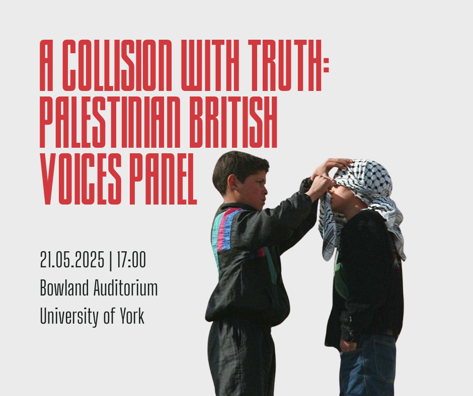 Comma Press🍉 #CeasefireNow (@commapress) on Twitter photo A COLLISION WITH TRUTH 🗣️🇵🇸
🗓️May 21, 5pm
📍Bowland Auditorium <a href="/UniOfYork/">University of York</a>
Join us in delving into the work of Nada Shawa, Mohammed Ghalayini, & Azhar Herez asking what it means to write, read, & engage with lit amidst genocide?
🎟️Free in person/online
eventbrite.co.uk/e/a-collision-… A COLLISION WITH TRUTH 🗣️🇵🇸
🗓️May 21, 5pm
📍Bowland Auditorium <a href="/UniOfYork/">University of York</a>
Join us in delving into the work of Nada Shawa, Mohammed Ghalayini, & Azhar Herez asking what it means to write, read, & engage with lit amidst genocide?
🎟️Free in person/online
eventbrite.co.uk/e/a-collision-…