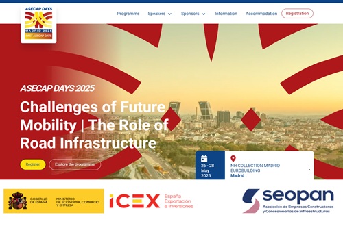 SEOPAN, con el apoyo de <a href="/ICEX_/">ICEX</a> , celebran los ASECAP DAYS, del 26 al 28 de mayo, en Madrid. <a href="/ASECAP_EU/">ASECAP</a>  

👉Más información e inscripciones: l1nq.com/J97Mx 

#autopistas #infraestructuras #asecapdays