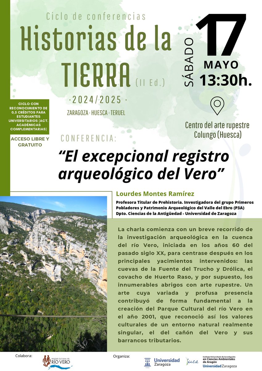 ¡Secretos arqueológicos al descubierto! 🗝️ La investigadora Lourdes Montes (U. Zaragoza) desvelará los tesoros del Somontano y P.C. Río Vero: Huerto Raso, C. Drólica y el arte rupestre UNESCO. 🖼️ ¡Un viaje fascinante a nuestro pasado!
#ArteRupestre #Somontano #UNESCO