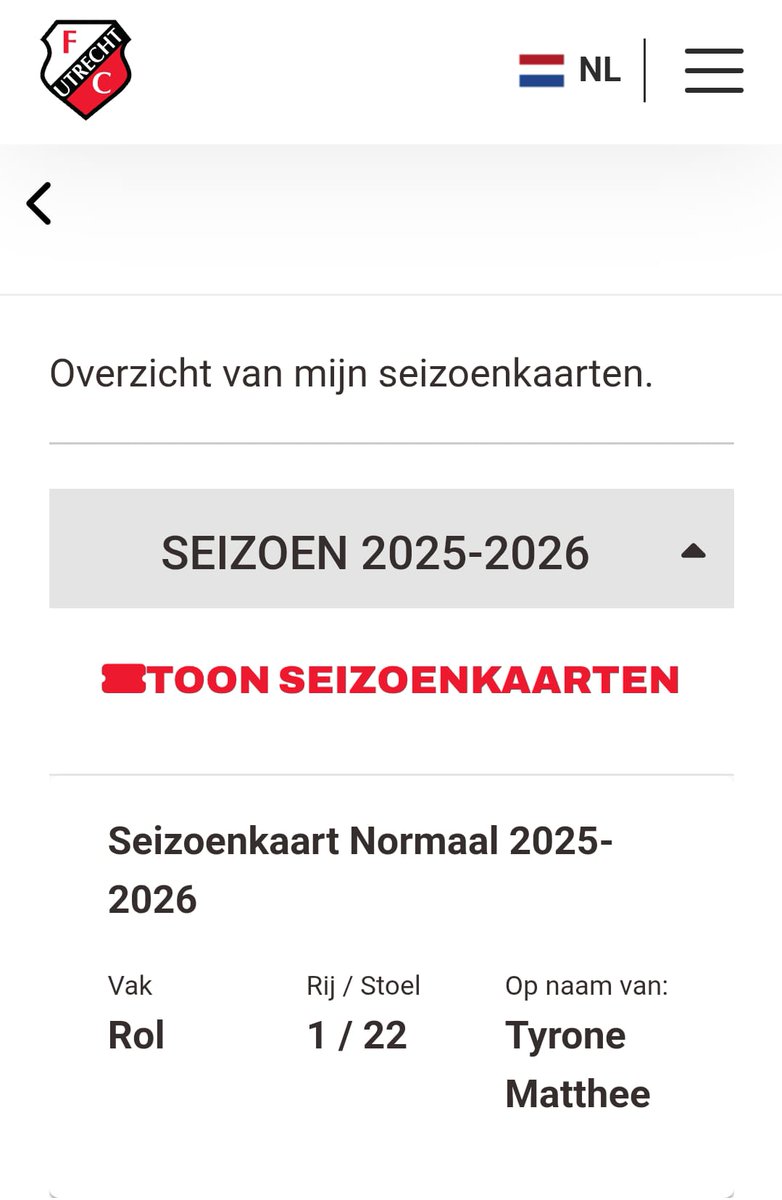 Mijn seizoenkaart is ook weer verlengd. Europa we komen der aan.